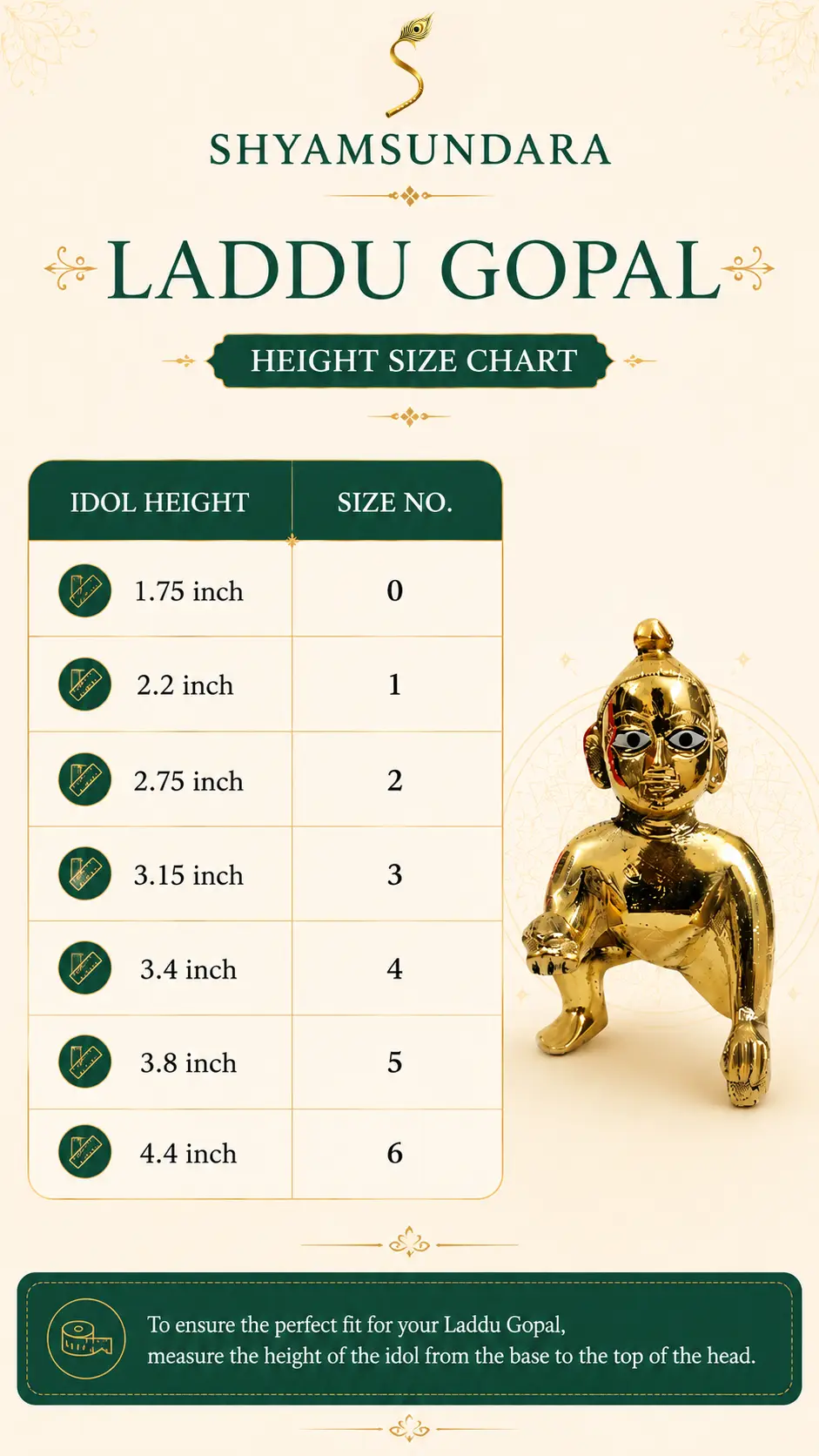 Laddu Gopal size guide